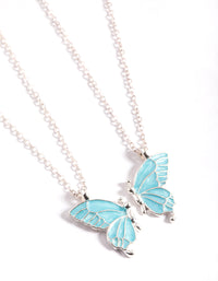 Silver Best Friend Butterfly Necklace Pack - link has visual effect only