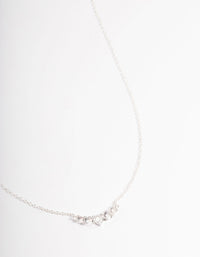 Silver Diamante Curve Bar Necklace - link has visual effect only