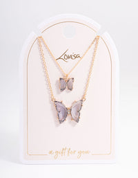 Gold Statement Diamante Butterfly Necklace - link has visual effect only