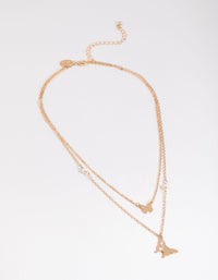 Gold Pearl & Butterfly Station Necklace - link has visual effect only