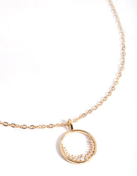 Gold Open Semi Diamante Circle Necklace - link has visual effect only