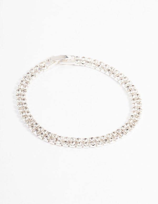 Silver Classic Cupchain Tennis Bracelet