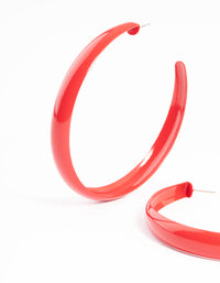 Red Rubber Coated 60mm Hoop Earrings - link has visual effect only