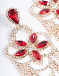 Red Statement Glam Drop Earrings - link has visual effect only