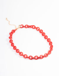 Red Metallic Coated Chain Necklace - link has visual effect only