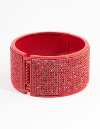 Red Statement Diamante Clamp Bracelet - link has visual effect only