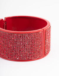 Red Statement Diamante Clamp Bracelet - link has visual effect only