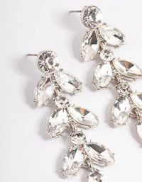 Silver Mini Stone Leaf Drop Earrings - link has visual effect only