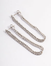 Silver Mini Cupchain Double Drop Earrings - link has visual effect only