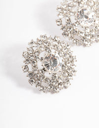 Silver Statement Grand Diamante Stud Earrings - link has visual effect only