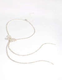 Silver Diamante Butterfly Drop Choker - link has visual effect only