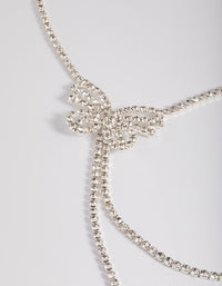 Silver Diamante Butterfly Drop Choker - link has visual effect only