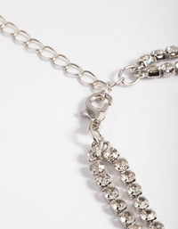 Silver Double Row Teardrop Chain Y-Necklace - link has visual effect only