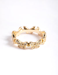 Gold Plated Butterfly Band Ring - link has visual effect only