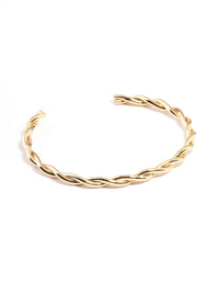 Gold Plated Twist Open Cuff Bangle - link has visual effect only