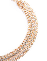 Gold Diamante Layered Chain Belt - link has visual effect only