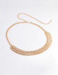 Gold Diamante Layered Chain Belt - link has visual effect only