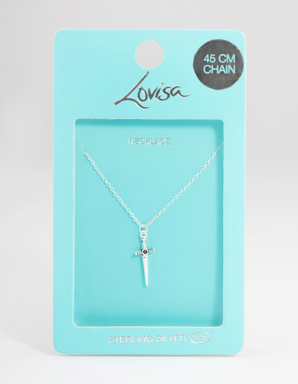 Sterling Silver Dagger Pendant Necklace Lovisa