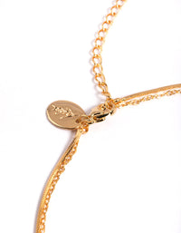 Letter N Gold Plated Layered Diamante Initial Necklace - link has visual effect only