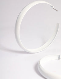 White Rubber Coated 60mm Hoop Earrings - link has visual effect only