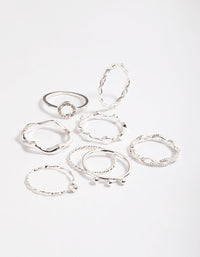 Silver Twisted Curve Ring Pack - link has visual effect only