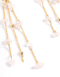 Gold Plated Rose Quartz Fine Chain Drop Earrings - link has visual effect only