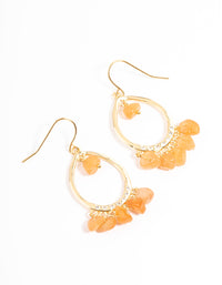 Gold Orange Mini Drop Earrings - link has visual effect only