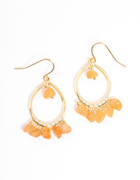 Gold Orange Mini Drop Earrings - link has visual effect only