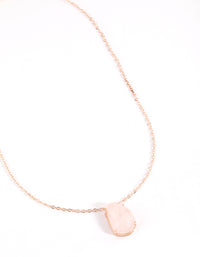 Rose Gold Plated Rose Quartz Stone Necklace - link has visual effect only