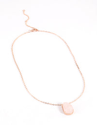 Rose Gold Plated Rose Quartz Stone Necklace - link has visual effect only