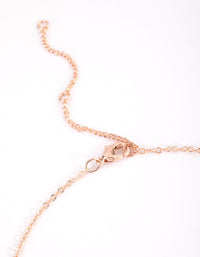 Rose Gold Plated Rose Quartz Stone Necklace - link has visual effect only