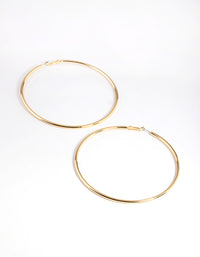 Gold Plated Brass Oversized Hoop Earrings - link has visual effect only