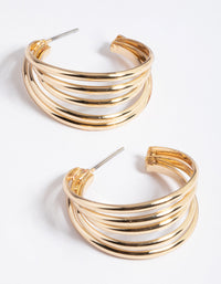 Gold Plated Brass Open Hoop Earrings - link has visual effect only