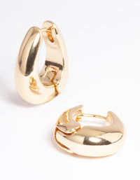 Gold Gradual Chunky Oval Huggie Earrings - link has visual effect only