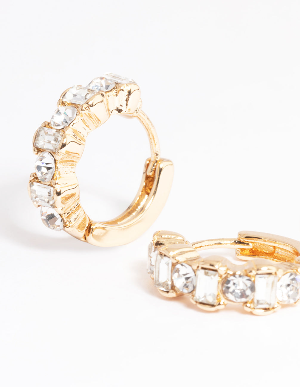 Gold Diamante Huggie Earrings Lovisa