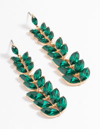 Gold Graduated Leaf Drop Earrings - link has visual effect only