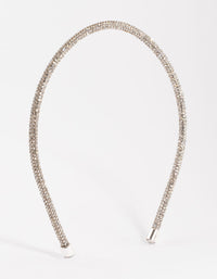 Silver Rounded Diamante Headband - link has visual effect only