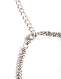 Rhodium Gradual Teardrop Diamante Stone Necklace - link has visual effect only