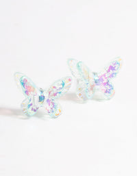 Acrylic Blue Candy Butterfly Stud Earrings - link has visual effect only