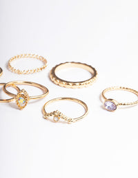 Gold Diamante & Eye Ring 8-Pack - link has visual effect only