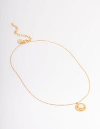 Waterproof Gold Plated Stainless Steel Vintage Rounded Pendant Necklace - link has visual effect only