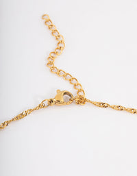 Waterproof Gold Plated Stainless Steel Diamante Heart Necklace - link has visual effect only