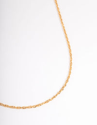 Waterproof Gold Plated Stainless Steel Fine 2mm Twist Chain Necklace - link has visual effect only