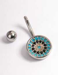 Surgical Steel Evil Eye Belly Ring - link has visual effect only