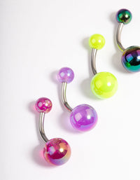 Surgical Steel Acrylic Belly Ring 4-Pack - link has visual effect only