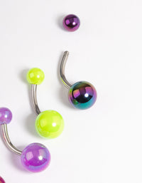 Surgical Steel Acrylic Belly Ring 4-Pack - link has visual effect only