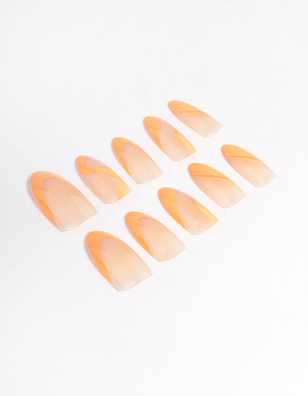 Orange Swirl Press On Nails