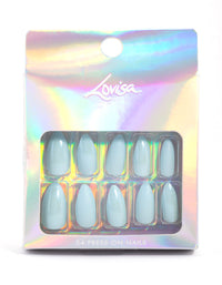 Blue Matte Iridescent Press On Nails - link has visual effect only