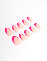 Pink Pointed Tips Press On Nails - link has visual effect only