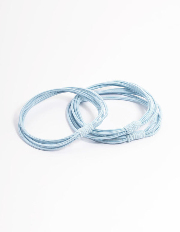 Blue Fabric Hair Tie Pack